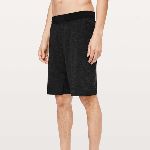 Lululemon T.H.E. Short *Linerless 11" (Heather Allover Deep Coal Black) - Picture 2 of 9
